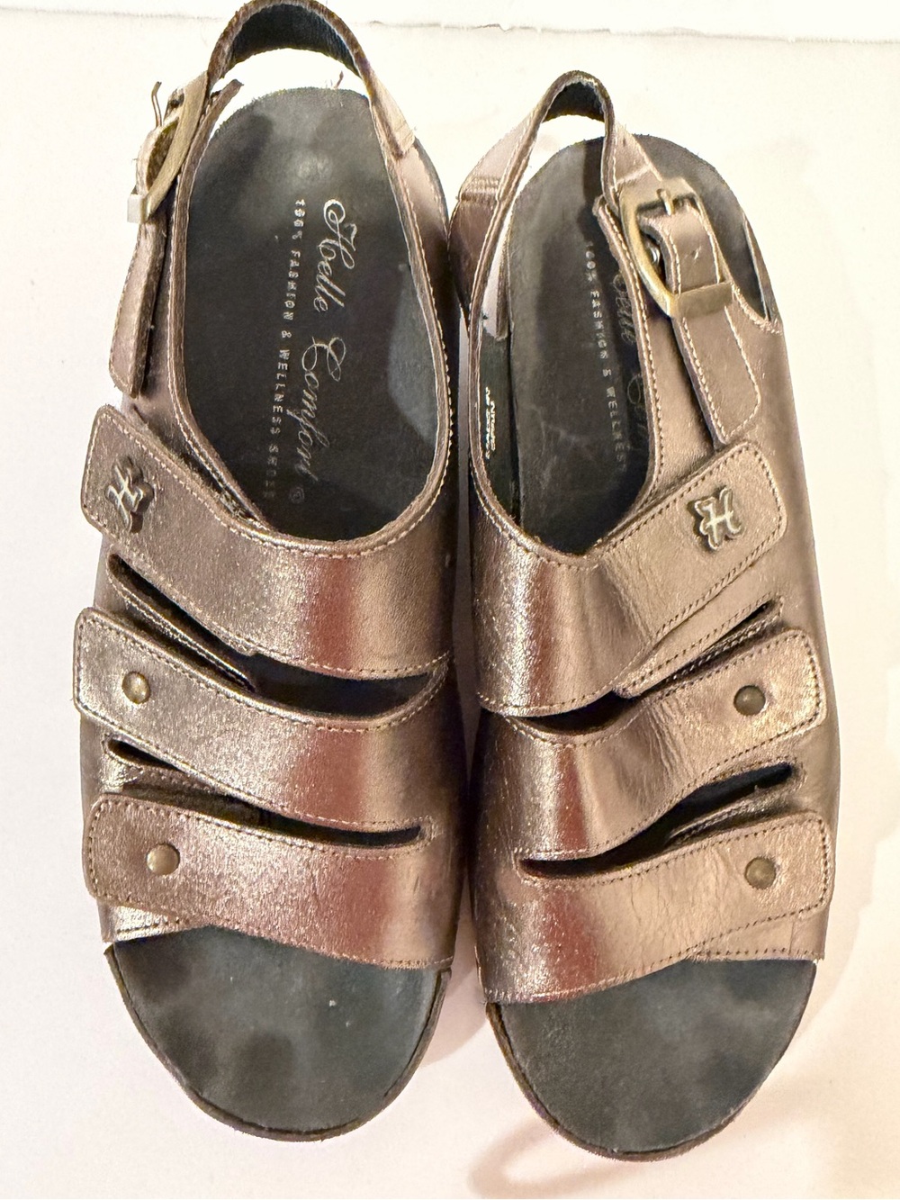 Helle  Comfort Leather THANDIE BRONZE NAPPA Sandal  Size 38 (US 7-7.5)